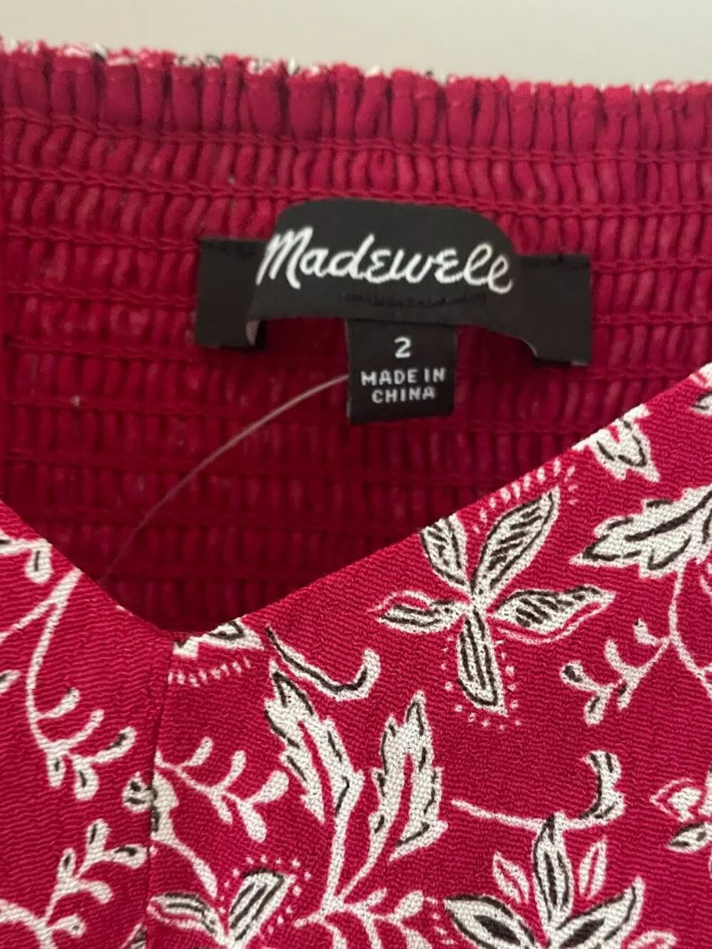 Madewell Floral Puff Sleeve Mini Dress Size 2, NWT - Picture 4 of 8
